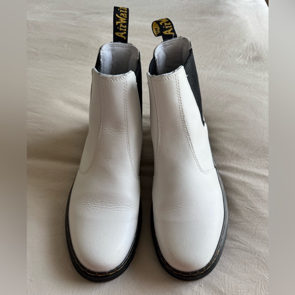 Dr. Martens White Leather Boots